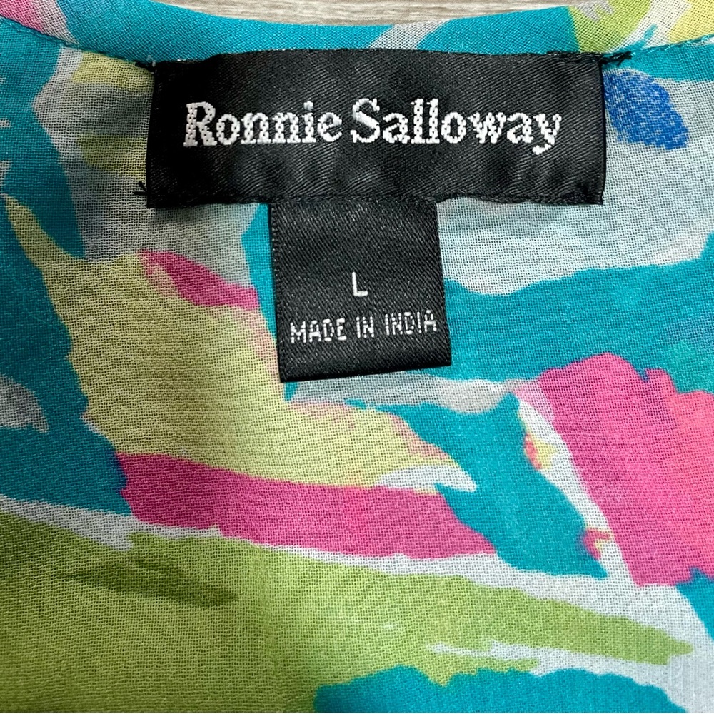 💥5/$10💥Ronnie Salloway Neon Tunic Tank Top Size L - Picture 2 of 3